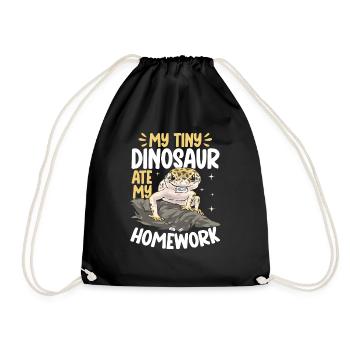Leopard Gecko Reptile Pet Gecko - Drawstring Bag - black - Front