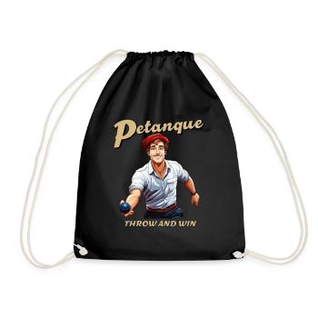 PETANQUE THROW AND WIN - Turnbeutel - Schwarz - Vorne
