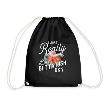 J’aime vraiment le poisson Betta - Fishkeeper - Sac de sport léger - noir - Devant