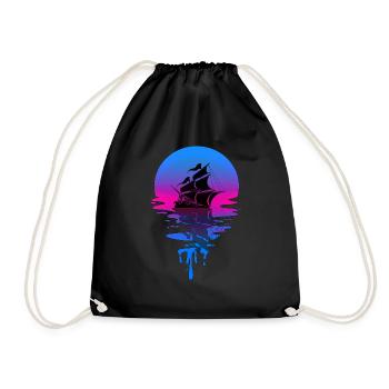 Sunset Pirate Ship - Turnbeutel - Schwarz - Vorne