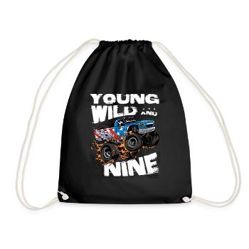 Monster Truck 9e anniversaire Boy Party - Jeune, - Sac de sport léger - noir - Devant