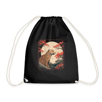 Gepard Japan Cherry Blossom Moon - Turnbeutel - Schwarz - Vorne