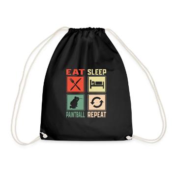 Eat Sleep Paintball Repeat Paintballer Tactical Pl - Turnbeutel - Schwarz - Vorne