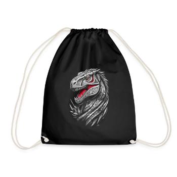 Dinosaure T-rex géométrique - Sac de sport léger - noir - Devant