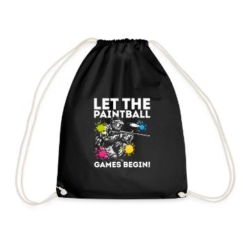 Let The Paintball Games Begin! Tactical Player Pai - Drawstring Bag - black - Front