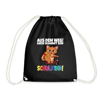 Schulkind 2024 Einschulung Schulanfang - Turnbeutel - Schwarz - Vorne