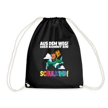 Schulkind 2024 Einschulung Schulanfang - Turnbeutel - Schwarz - Vorne
