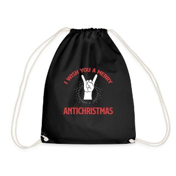 Ich Wünsche Euch Ein Frohes Antiweihnachtsfest - Turnbeutel - Schwarz - Vorne