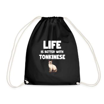 La vie est meilleure avec la poupée de chiffon tonkinoise - Sac de sport léger - noir - Devant