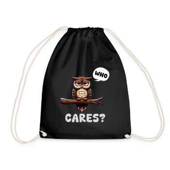 gernevte Eule #whocares - Turnbeutel - Schwarz - Vorne