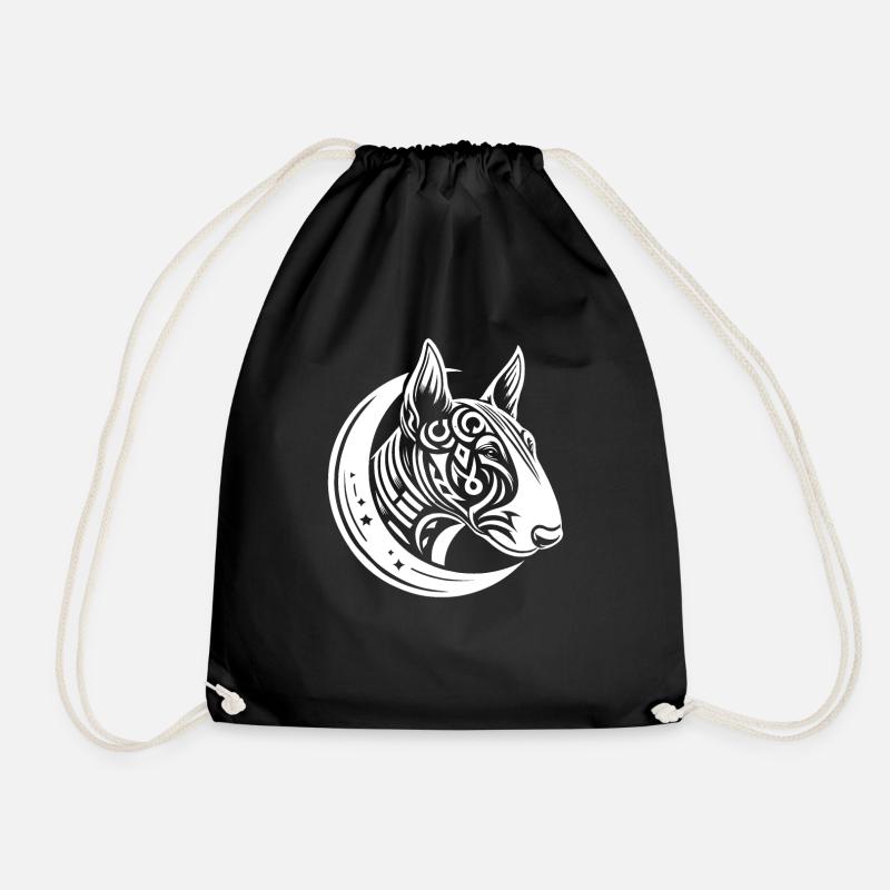 Bull Terrier Moon Phases - Turnbeutel - Schwarz
