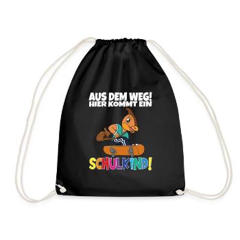 Schulkind 2024 Einschulung Schulanfang - Turnbeutel - Schwarz - Vorne