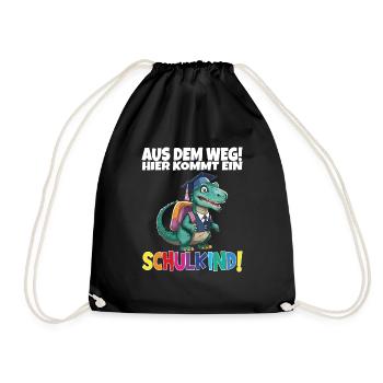 Schulkind 2024 Einschulung Schulanfang - Turnbeutel - Schwarz - Vorne
