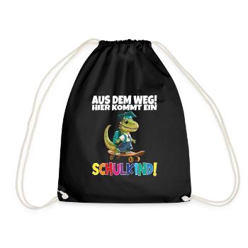 Schulkind 2024 Einschulung Schulanfang - Turnbeutel - Schwarz - Vorne
