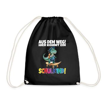 Schulkind 2024 Einschulung Schulanfang - Turnbeutel - Schwarz - Vorne