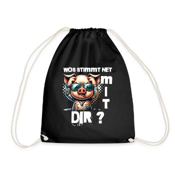 I hate people - What's wrong with you - Drawstring Bag - black - Front