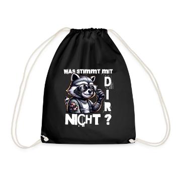 I hate people - What's wrong with you - Drawstring Bag - black - Front