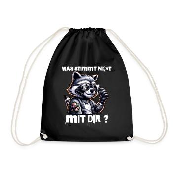 I hate people - What's wrong with you - Drawstring Bag - black - Front