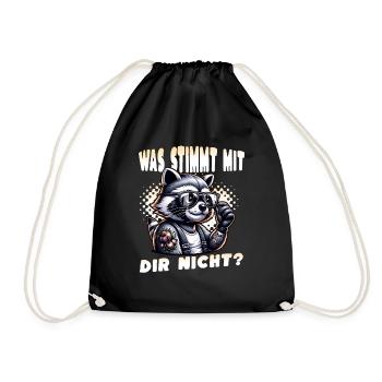 I hate people - What's wrong with you - Drawstring Bag - black - Front