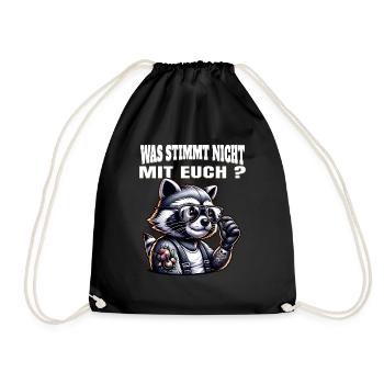 I hate people - What's wrong with you - Drawstring Bag - black - Front