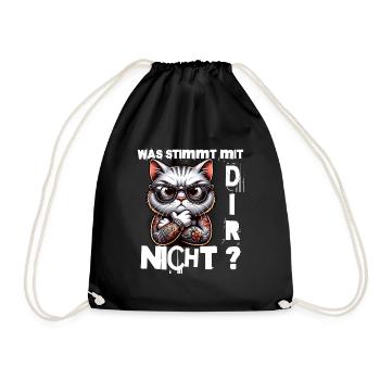 I hate people - What's wrong with you - Drawstring Bag - black - Front
