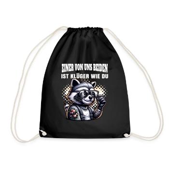 Funny One of us is smarter than you - Drawstring Bag - black - Front
