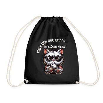 Funny One of us is smarter than you - Drawstring Bag - black - Front