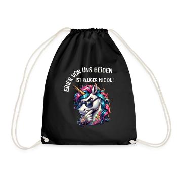 Funny One of us is smarter than you - Drawstring Bag - black - Front