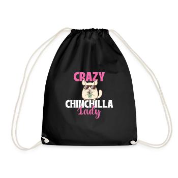 Crazy Chinchilla Lady - Rodent Lover - Drawstring Bag - black - Front