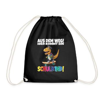 Schulkind 2024 Einschulung Schulanfang - Turnbeutel - Schwarz - Vorne