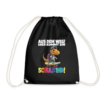 Schulkind 2024 Einschulung Schulanfang - Turnbeutel - Schwarz - Vorne