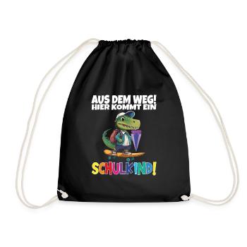 Schulkind 2024 Einschulung Schulanfang - Turnbeutel - Schwarz - Vorne