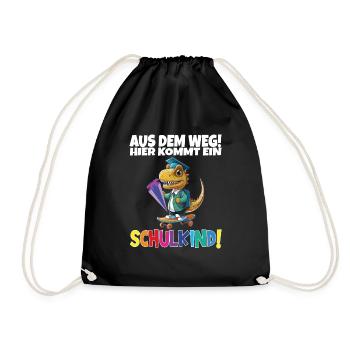 Schulkind 2024 Einschulung Schulanfang - Turnbeutel - Schwarz - Vorne