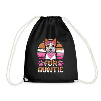 Wheaten Terrier Dog Auntie For Auntie - Drawstring Bag - black - Front