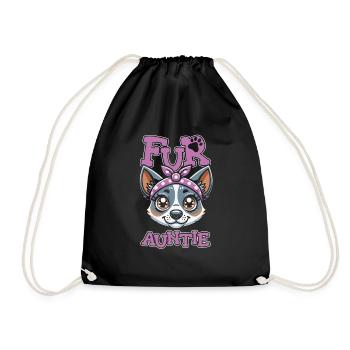Australian Cattledog Dog Auntie For Auntie - Drawstring Bag - black - Front