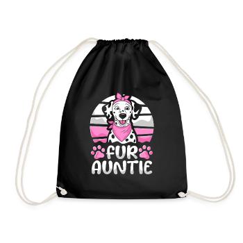 Dalmatian Dog Auntie For Auntie - Drawstring Bag - black - Front