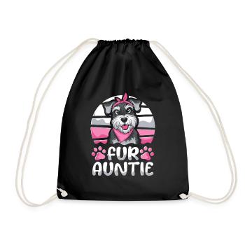 Schnauzer Dog Dog Auntie For Auntie - Drawstring Bag - black - Front