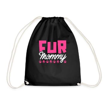 Dog Four-legged Dog Mom For Mommy - Drawstring Bag - black - Front