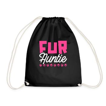 Katze Katzentante Fur Auntie - Turnbeutel - Schwarz - Vorne