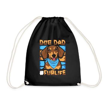 Dackel Dachshund Vater Dog Dad Fur Life - Turnbeutel - Schwarz - Vorne
