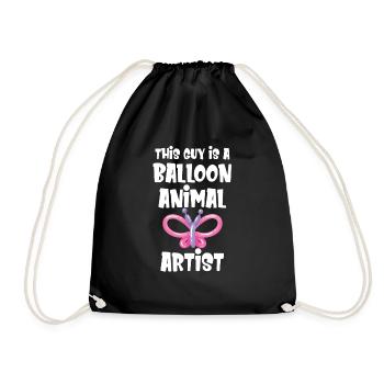 This guy is a balloon animal artist, - Drawstring Bag - black - Front