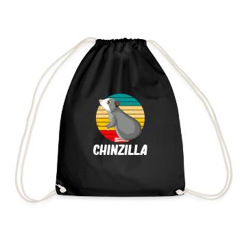 Chinzilla Chinchilla Lover Bunny For Babies - Drawstring Bag - black - Front