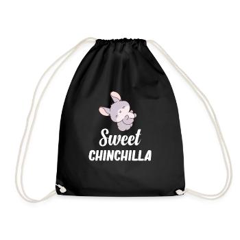 Sweet Chinchilla Lover Bunny for Babies - Drawstring Bag - black - Front