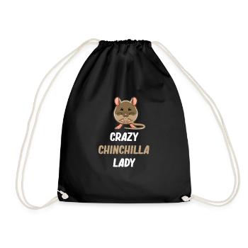 Crazy Chinchilla Lady Lover Bunny For Babies - Drawstring Bag - black - Front