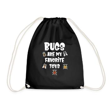 Are my favorite toys - Drawstring Bag - black - Front