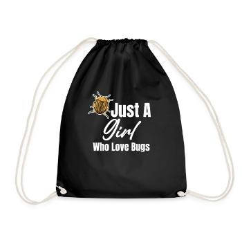 Just a girl who loves insects, entomologist, - Drawstring Bag - black - Front