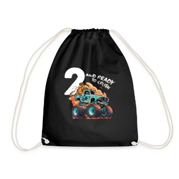 Monster Truck 2e anniversaire garçon - 2 ans & - Sac de sport léger - noir - Devant