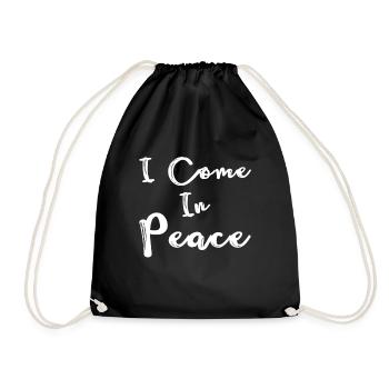I Come in Peace I'm Peace Funny Matching Couple - Drawstring Bag - black - Front