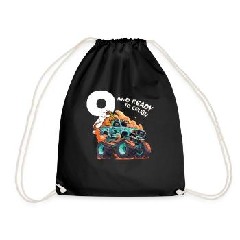 9e anniversaire cadeau garçons, 9 et prêt à écraser w - Sac de sport léger - noir - Devant