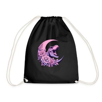 Pastel Goth T-Rex Kawaii Aesthetic Creepy - Drawstring Bag - black - Front
